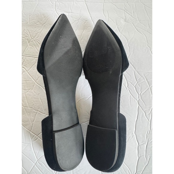 Steve Madden Shoes Women's 8.5 Black Suede Pointed Toe DOrsay Flats Women's - Picture 6 of 10
